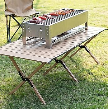 バーベキューグリル 120cm 折りたたみ式 収納ケース付き　ブラック、ホワイト スーツケース バーベキューグリル (L) コンパクト収納 4~5人用